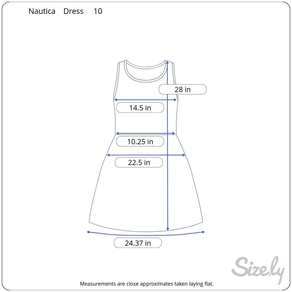 Nautica Girls Dress Size 10 Red White Blue Plaid Sleeveless High Waist Button